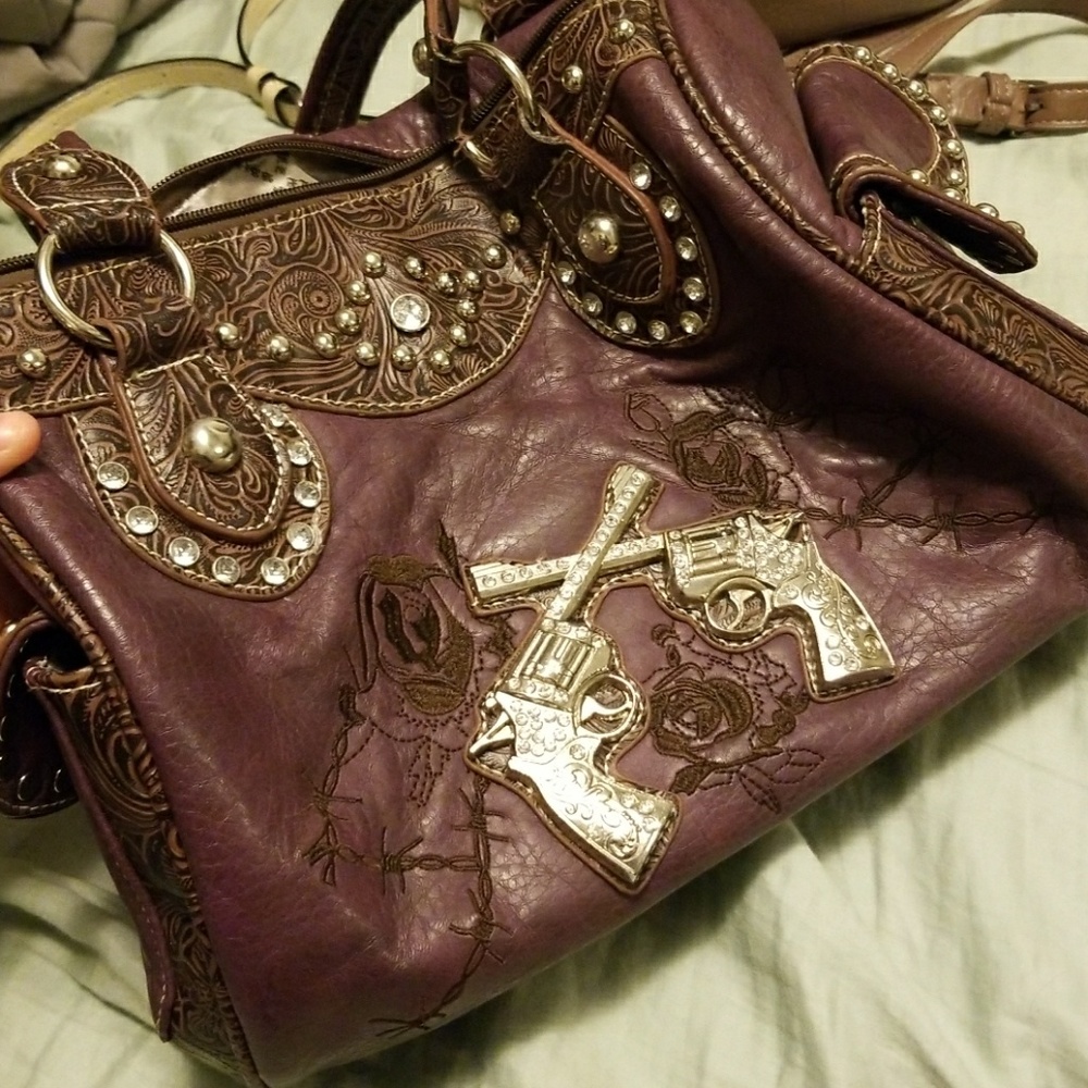 Western speedy bag with silver hardware
